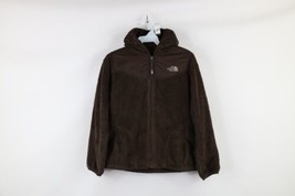 The North Face Girls Large Distressed Spell Out Hooded Full Zip Fleece J... - $39.55