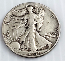 Walking Liberty Half Dollars 90% Silver Circulated  1941 - £14.49 GBP