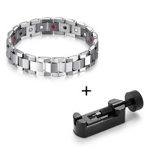 Luxury Healthy Bracelet With Magnet Trendy Unisex Bio Energy Titanium Bangle Bra - £36.70 GBP