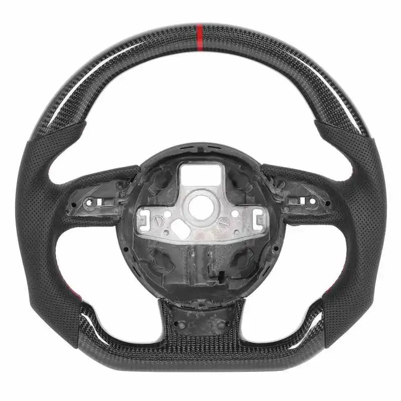 Carbon Fiber Steering Wheel Nappa Perforated Leather for Audi B8.5 RS3 RS4 RS5 - £388.30 GBP