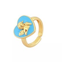 Colorful Enamel Ring for Women Cute Angel Enamel Rings Trendy Preppy Jew... - £19.90 GBP