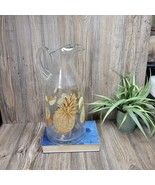 Vintage William A Meier Pitcher, Gold Fruit Pineapple Decanter - $68.00