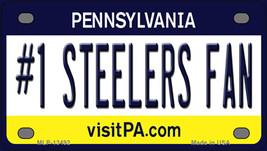 Number 1 Steelers Fan Pennsylvania Novelty Mini Metal License Plate Tag - £11.95 GBP