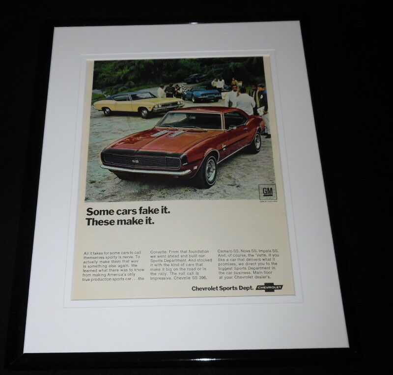 Primary image for 1968 Chevrolet Corvette Framed 11x14 ORIGINAL Advertisement