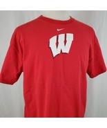 Nike Vintage Wisconsin Badgers T-Shirt Large Crew Red Swoosh Bucky Madis... - £14.18 GBP