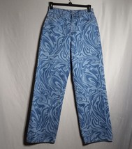 Divided Women&#39;s High Waist Wide Bootcut Psychedelic Vibe Swirl Y2K Denim Jeans 6 - £19.78 GBP