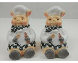 Vtg 1999 Ceramic Chef Pigs Salt &amp; Pepper Shakers By Dori Postlewaite You... - $9.69