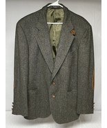 Bert Sweeney Wool Blazer Mens44R Herringbone Suede Elbow Patch Sport Coa... - $949.98 MXN