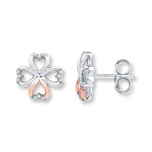 1/10 CT Coupe Ronde Imitation Diamant Argent Sterling Fleur Boucles D&#39;Oreilles - £126.53 GBP