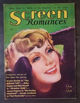 Vintage Screen Romances Magazine Dec 1934 Greta Garbo! Mae West! Vg Cond! - $30.85