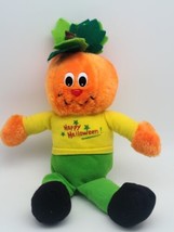 Vintage Dan Brechner 12” Pumpkin Head Happy Halloween Plush Yellow Shirt... - $19.51