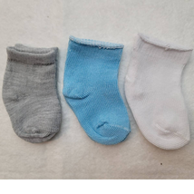 Doll Socks 3-Pack Blue Gray White Fits American Girl &amp; 18in Dolls Sport - £4.85 GBP