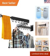Retractable Folding Clothes Hanger Rack - 150 lbs Capacity &amp; No Drill In... - $883.36 MXN