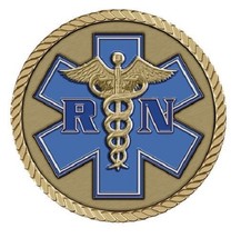 RN Nurse Medallion for Box Cremation Urn/Flag Case - 2 Inch Diameter - £71.92 GBP