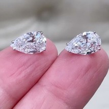 5 ct Classy Pear Cut Moissanite Pushbacks Studs/ Silver Pear Solitaire Earrings - £55.85 GBP