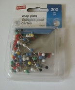 Staples Map Pins / Push Pins, Assorted Colors, 200/Box (10552) Open Pack - $4.87 CAD