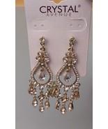 Gold-color Crystal CZ Chandelier Earrings - £7.62 GBP