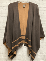 J McLaughlin Womens Emberly Poncho Brown Coffee Open Front Cozy S Small - $33.62