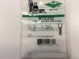 (15) NTE232 Silicon PNP Transistor Darlington Amplifier, Preamp - Lot of 15 - £39.30 GBP