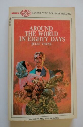 Around the world in 80 days Jules Verne 1968 unread VG Large type  Vintage  - $13.10
