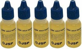 5 Bottles 22K Gold Metal Test Acid Karat Testing Liquid Solution Jewelry... - $21.99