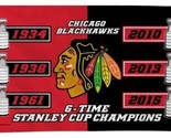 Chicago Blackhawks 6x Stanley Cups Champs Flag 3X5Ft Polyester Digital P... - £12.54 GBP