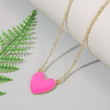 Rose Enamel &amp; 18K Gold-Plated Heart Pendant Necklace - £10.38 GBP