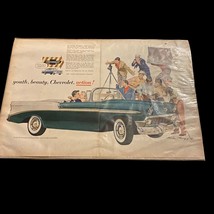 Original Vintage Two Page Ad 1956 Chevrolet Bel Air Convertible 10"x13" - £5.34 GBP