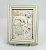 Beach Sea Shell Art Mixed Media Handmade Contemporary Art Framed Beach Decor - £19.95 GBP