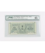 1943 New Hebrides 5 Francs CXF-45 Emergency WWII Issue Very Fine Choice ... - $461.56 CAD
