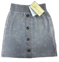 Vintage Havana Women&#39;s Mini Skirt Elastic Waist w/ Button Details Size S Gray - £10.16 GBP