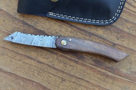 damascus real handmade beautiful folding knife From The Eagle Collection M0112 - $34.64