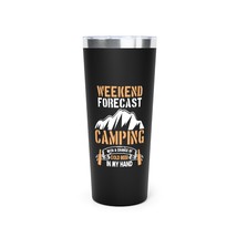 22oz Copper Vacuum Insulated Tumbler - Personalized Camping Meme - &quot;Weekend Fore - £36.46 GBP