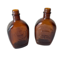 Log Cabin Syrup Bottles 1976 Bicentennial Amber Eagle Bell Glass EMPTY N... - £11.93 GBP