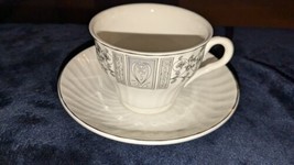 Enoch Wedgwood Tunstall England Platinum Trim Cup and Saucer No Chips Or Cracks - $14.80