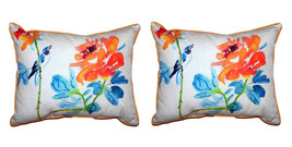 Pair of Betsy Drake Bird &amp; Roses Large Pillows 16 Inch X 20 Inch - £71.23 GBP