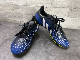 Adidas Soccer Cleats Youth Kids Boy 1M Predator Shoes Blue Leather FY062... - $24.57