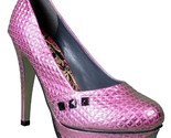 Iron Fist Women&#39;s Pink Studs Number of the Beast High Heels Platform Sho... - $29.60
