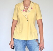 Vintage Short-Sleeved Yellow Blazer - £27.37 GBP