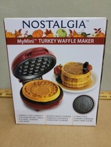 Nostalgia MyMini Turkey design Waffle Maker Compact Size 5” Non-Stick NE... - $15.95