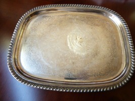 VTG Leonardo Silver Plated metal Italy  Serving Tray Platter 17.5&quot; x 14&quot; - $51.48