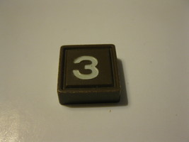 1968 3m bookshelf Quinto Board Game Piece: Brown #3 Square - $1.00