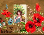 Vtg Cartolina Circa 1911 Hanno Un Merry Natale Dorato Ruvido Embossed- N... - £9.02 GBP