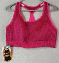 Avia Sports Bra Womens XL Pink Space Dye Nylon Sleeveless Round Neck Cro... - $9.39