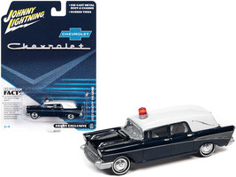 1957 Chevrolet Hearse Metisse Blue Metallic with White Top 1/64 Diecast Model Ca - £17.19 GBP