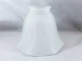 Dot Ruffle Satin Frosted Glass Light Shade Bell Shape 2 1/8 Fitter - £7.57 GBP