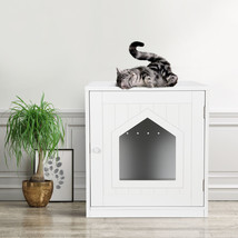 Decorative Cat House Cat Home Indoor Pet Crate Litter Box Enclosure White - £72.73 GBP