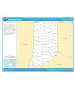 Indiana State Counties Laminated Wall Map - £154.31 GBP