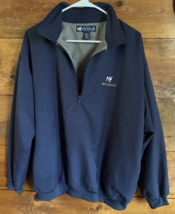 Mens Big Dogs Quarter Zip Blue Nylon Pullover Size Windbreaker Medium - $601.79 MXN