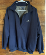 Mens Big Dogs Quarter Zip Blue Nylon Pullover Size Windbreaker Medium - $601.79 MXN